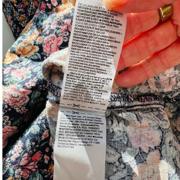 Old Navy Blue Multi Color Floral V-Neck Smocked Back Summer Dress XL - Picture 11 of 13